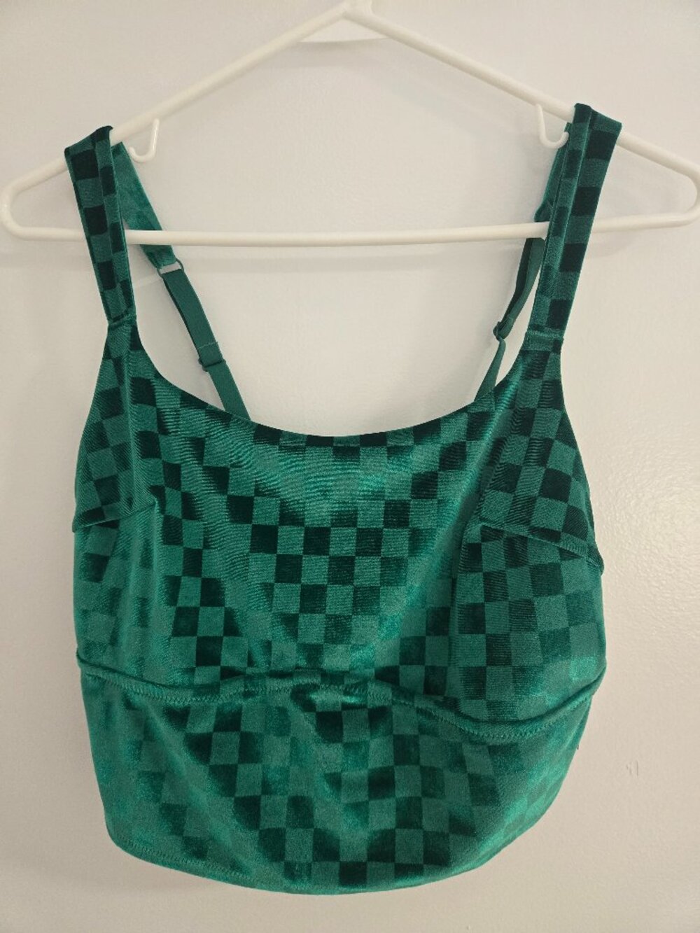 Colsie Women’s Green Velvet Cropped Bralette Size Large Y2K Goth Punk Fashion
